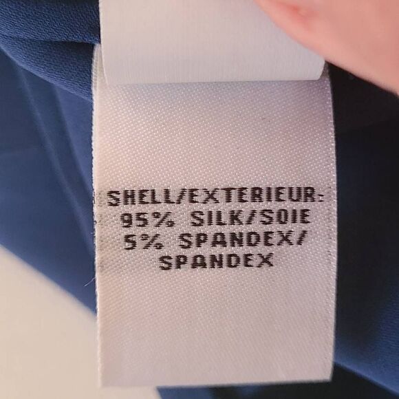 Diane Von Furstenberg Womens Blue Silk Blend Tux Pleats Bow Accents Dress Size 6 - Picture 9 of 12
